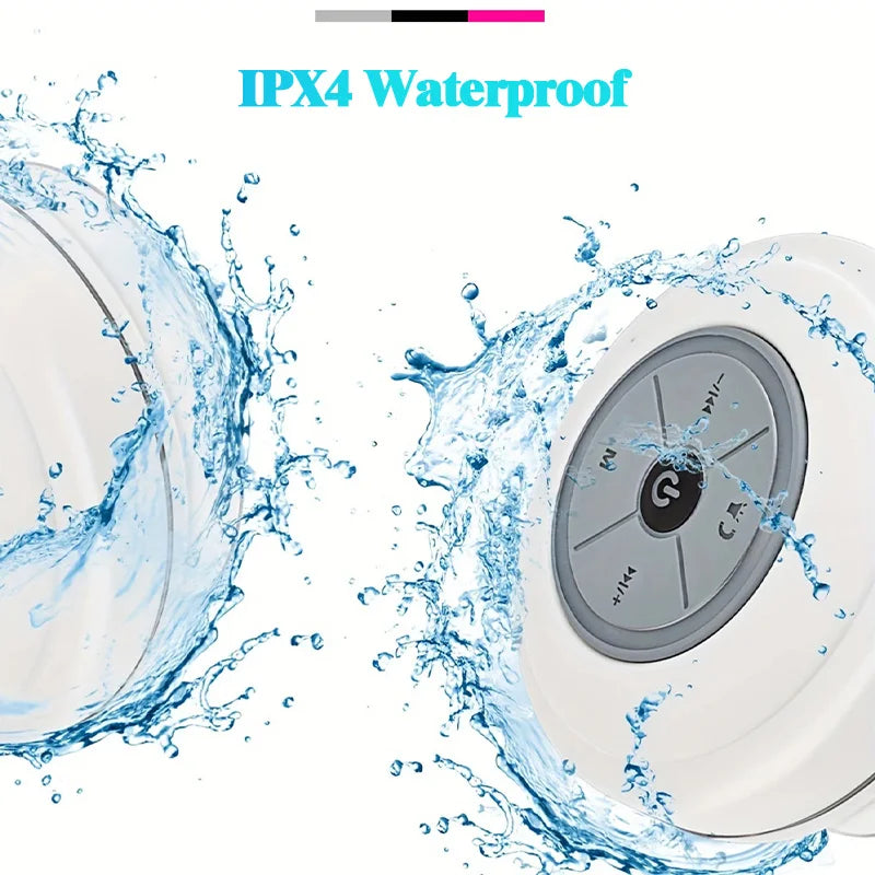 JBJW Q9 Waterproof Bathroom Wireless Speaker Large Suction Cup Bluetooth TF/USB LED Light Portable High Fidelity Mini Subwoofer