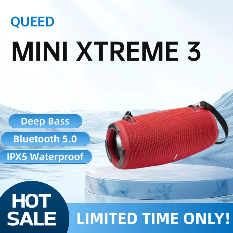 QUEED Wireless Mini Xtreme 3 Bluetooth Speaker Portable Waterproof Outdoor Stereo Sound System
