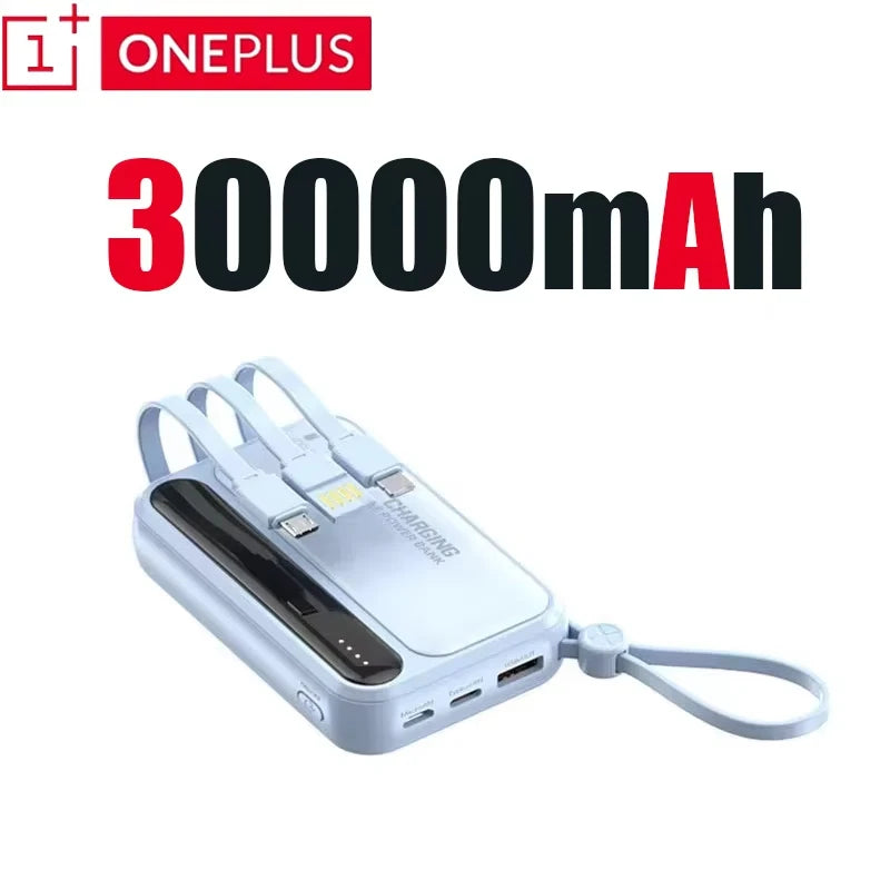 Oneplus Built in Cables Power Bank 4 In1 50000mAh Large Capacity Intelligent Digital Display Light Portable Battery for Iphone
