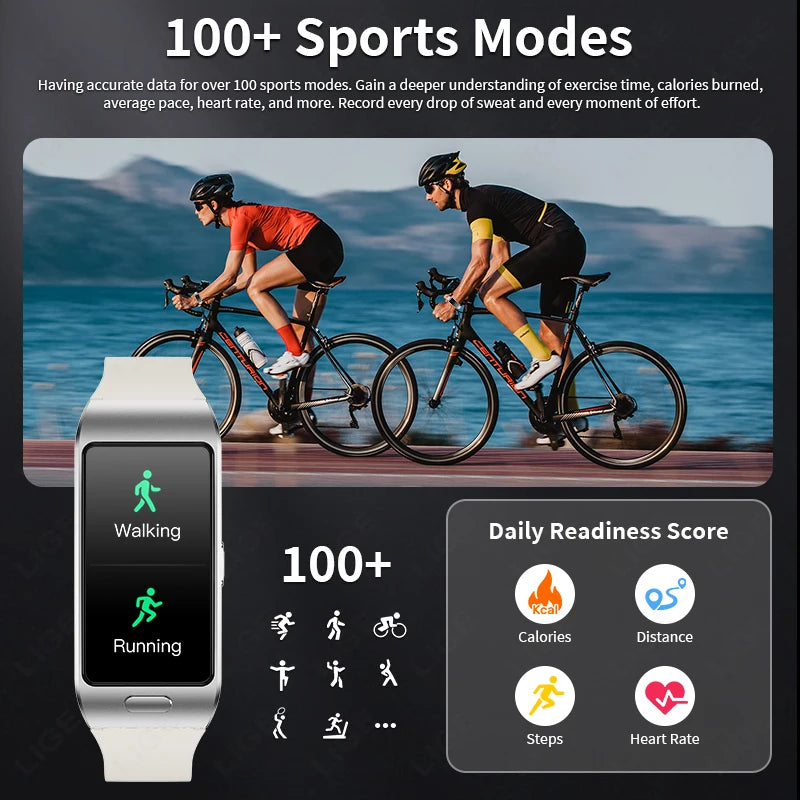 LIGE 2 In 1 TWS Headset Smart Watch 1.57" Men Women GPS Sports Fitness ECG Heart Rate Watches Bluetooth Call Music Smartwatch