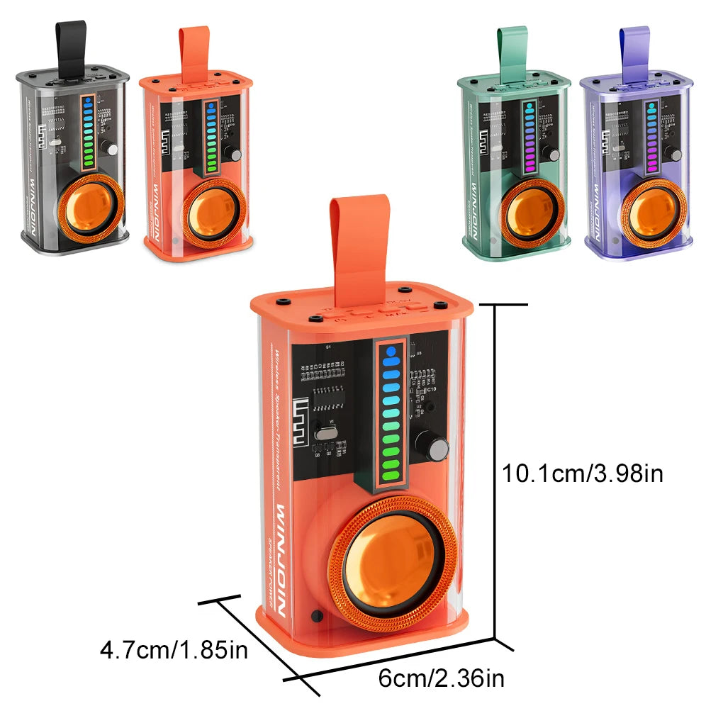 Wireless Mecha Speakers Shake K07Pro Bass Transparent BT Stereo Surround Speakers Audio Player Loudspeaker Sound Box