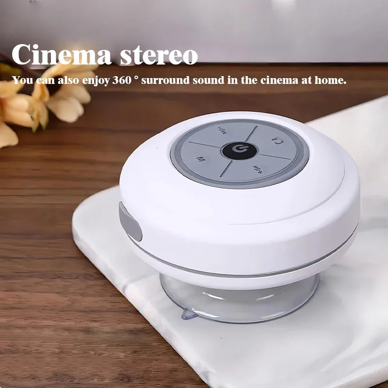 JBJW Q9 Waterproof Bathroom Wireless Speaker Large Suction Cup Bluetooth TF/USB LED Light Portable High Fidelity Mini Subwoofer