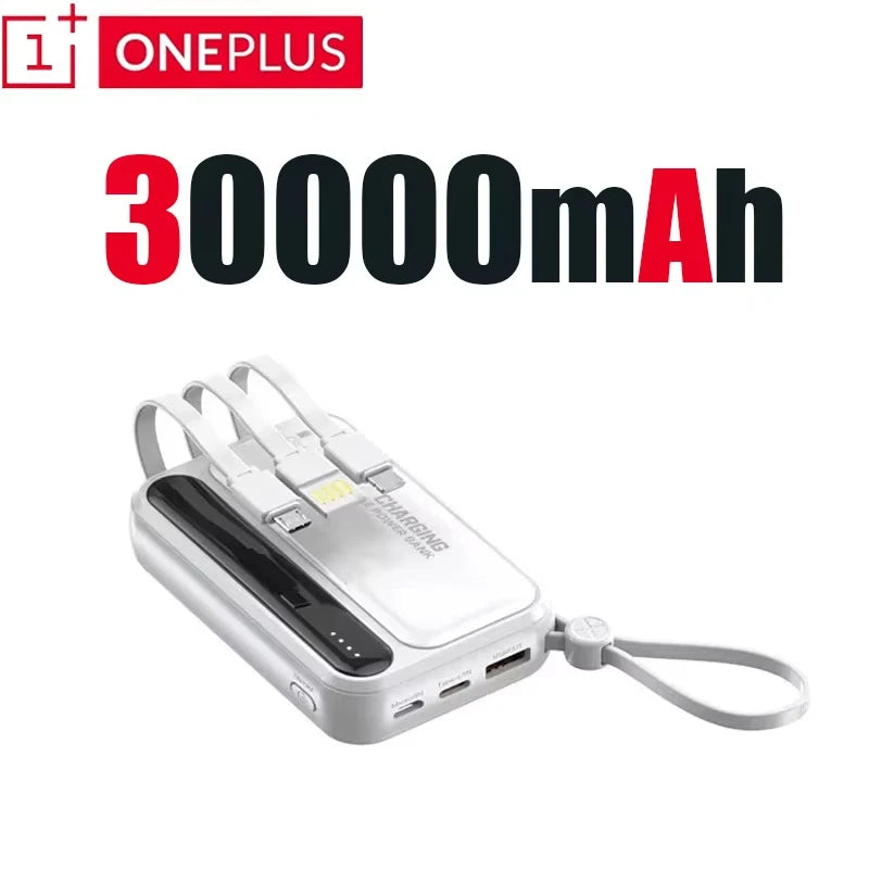 Oneplus Built in Cables Power Bank 4 In1 50000mAh Large Capacity Intelligent Digital Display Light Portable Battery for Iphone