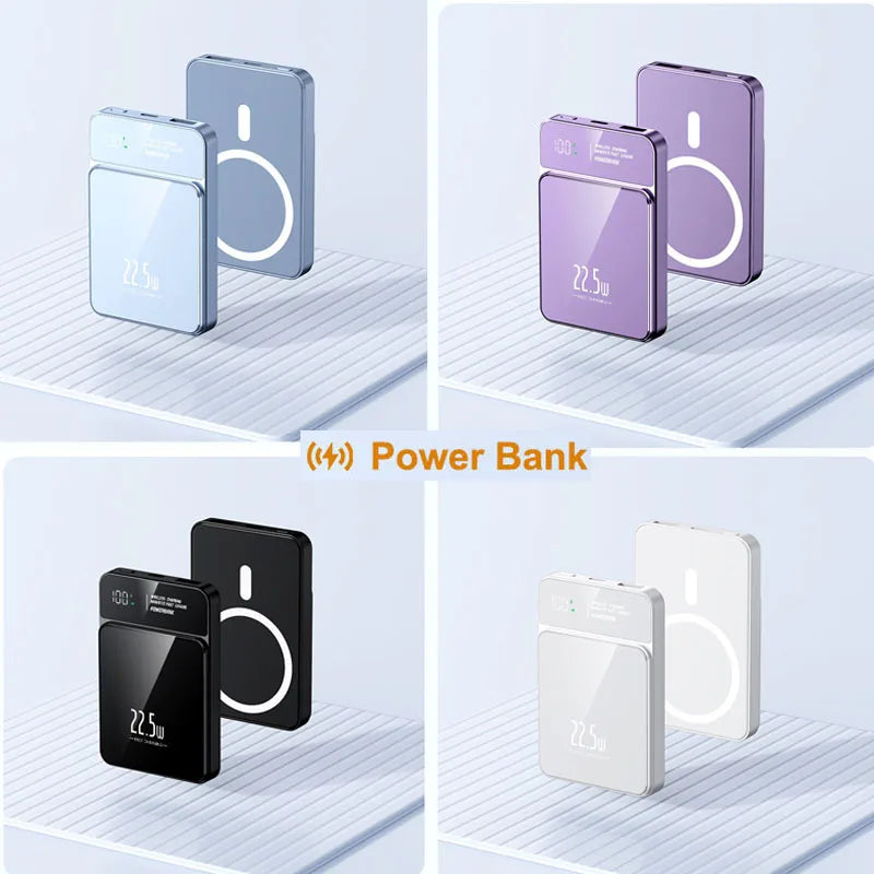 Power Bank 50000mAh Portable Magnetic Fast Wireless Charger for Iphone 12 13 14 Pro Max Macsafe External Auxiliary Battery Pack