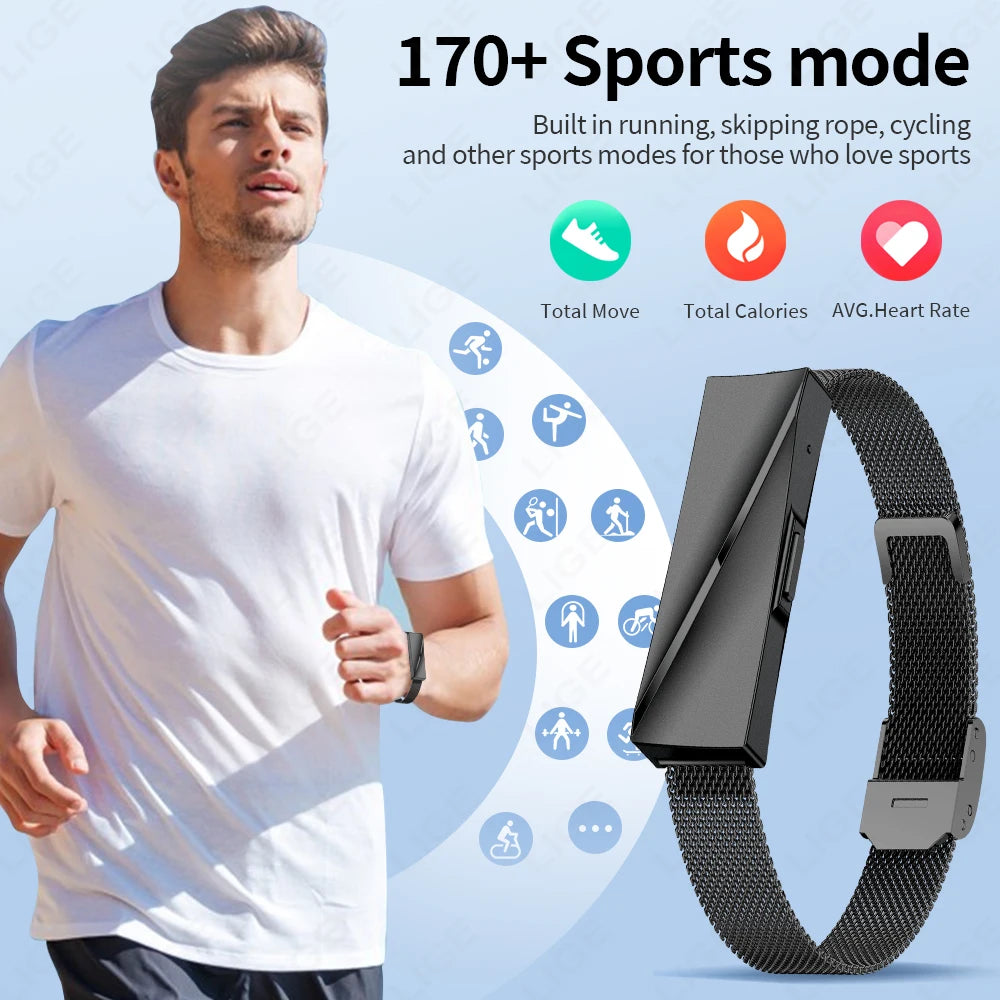 LIGE Call Reminder Smartwatch Band for Men Women Sports Fitness Tracker Smart Bracelet Heart Rate Blood Oxygen Monitor Pedometer