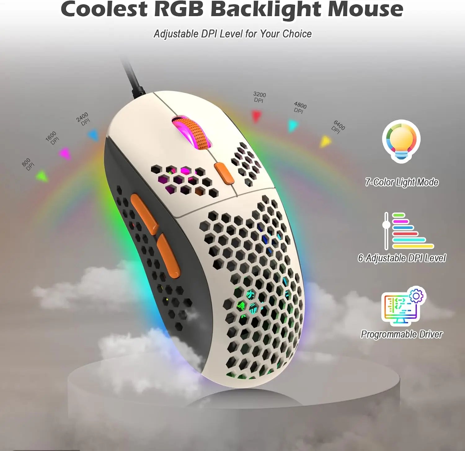 T8 Wired 65% Mechanical Gaming Keyboard and Mouse Combo, RGB Backlit Anti-ghosting TKL Mini 68 Key Coiled C to A Cable Tactile