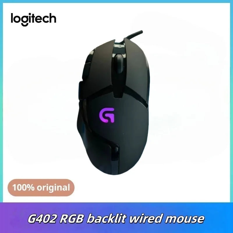 Logitech G402 wired gaming mouse with RGB dazzling backlight for precise tracking of essential peripherals for esports players