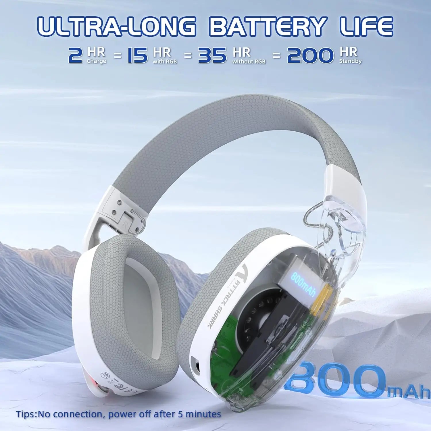 MAMBASNAKE x Attack Shark L90 Ultralight RGB Wireless Gaming Headset with Plug-in Microphone
