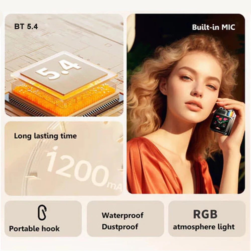 Portable Wireless Bluetooth Speaker Stereo Surround Metallic Outdoor Speaker LED Display Screen with RGB Desktop Subwoofer