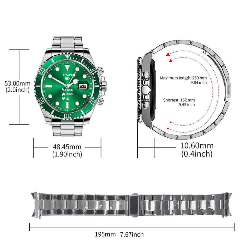 Luxury Smart Watch Man High-End Android Fitness Tracker Aiweile Aw12 Sport Business Bluetooth Call For Huawei IOS Smart Clock