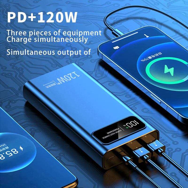 Xiaomi 120W 200000mAh Power Bank Super Fast Charging Battery High Capacity Digital Display Power Bank For iPhone Samsung Huawei