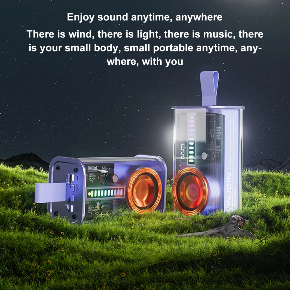 Wireless Mecha Speakers Shake K07Pro Bass Transparent BT Stereo Surround Speakers Audio Player Loudspeaker Sound Box