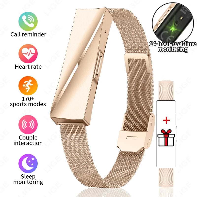 LIGE Call Reminder Smartwatch Band for Men Women Sports Fitness Tracker Smart Bracelet Heart Rate Blood Oxygen Monitor Pedometer