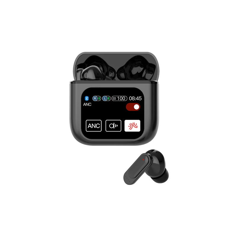 2024 New Touch Screen ANC Wireless Earphone TWS Noise Cancelling ENC Call Earbud Bluetooth 5.3 Long Battery Life HiFi Headphones