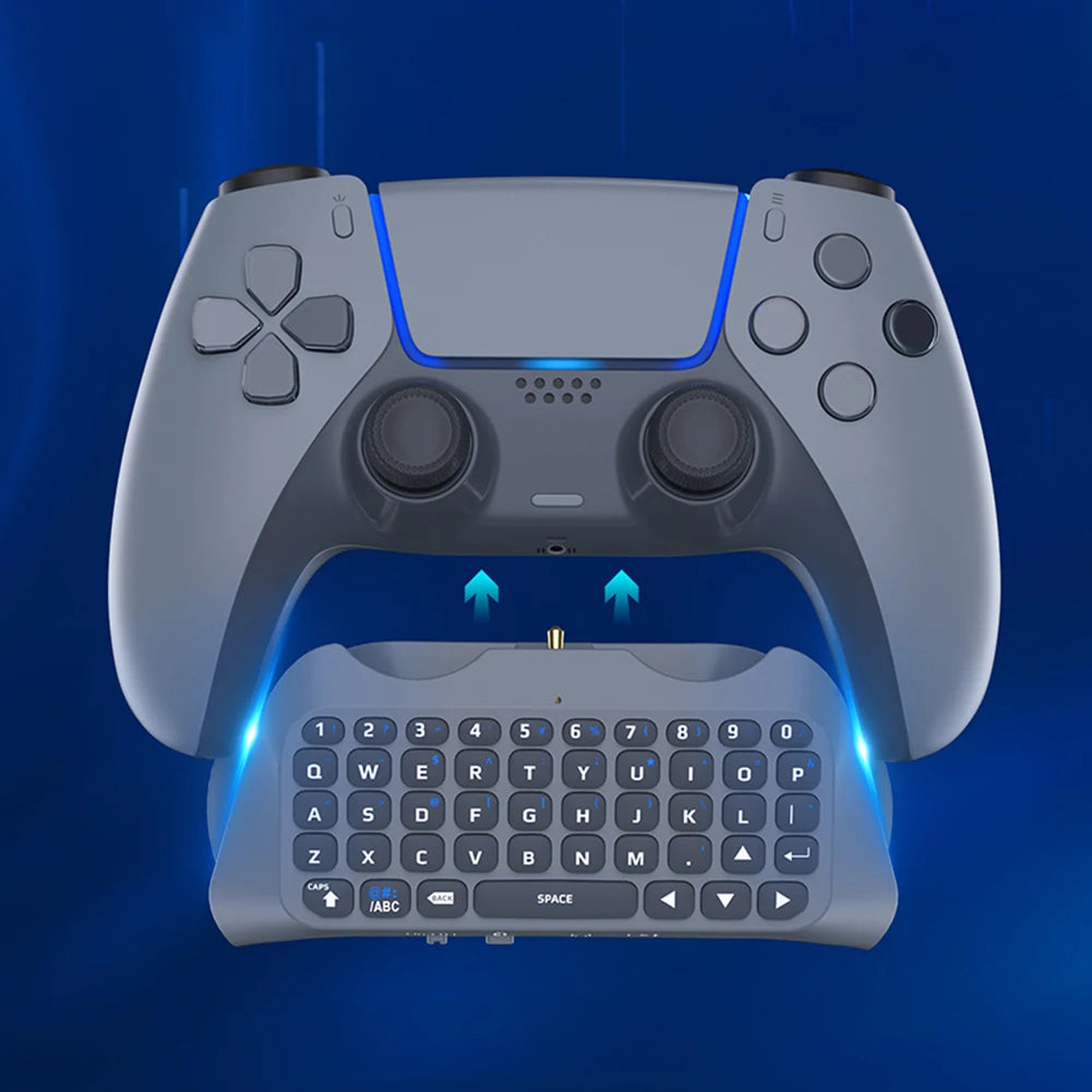 Wireless Controller Keyboard Bluetooth-Compatible 3.0 Controller Chat Pad 3.5mm Gaming Handle Keyboard for PS5 Gamepad