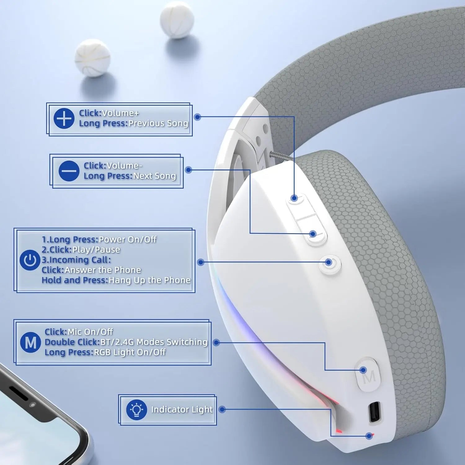 MAMBASNAKE x Attack Shark L90 Ultralight RGB Wireless Gaming Headset with Plug-in Microphone