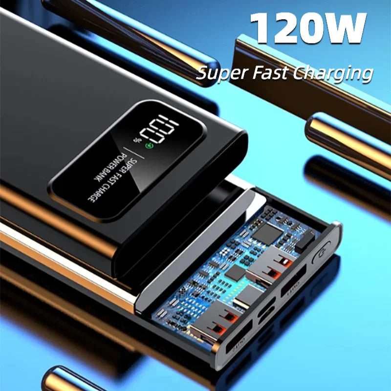 Xiaomi 120W 200000mAh Power Bank Super Fast Charging Battery High Capacity Digital Display Power Bank For iPhone Samsung Huawei