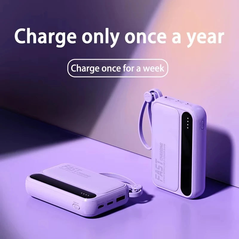 Oneplus Built in Cables Power Bank 4 In1 50000mAh Large Capacity Intelligent Digital Display Light Portable Battery for Iphone