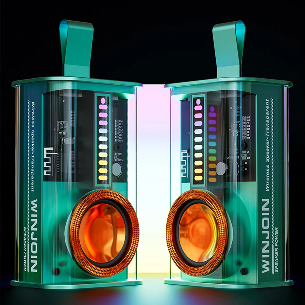 Wireless Mecha Speakers Shake K07Pro Bass Transparent BT Stereo Surround Speakers Audio Player Loudspeaker Sound Box