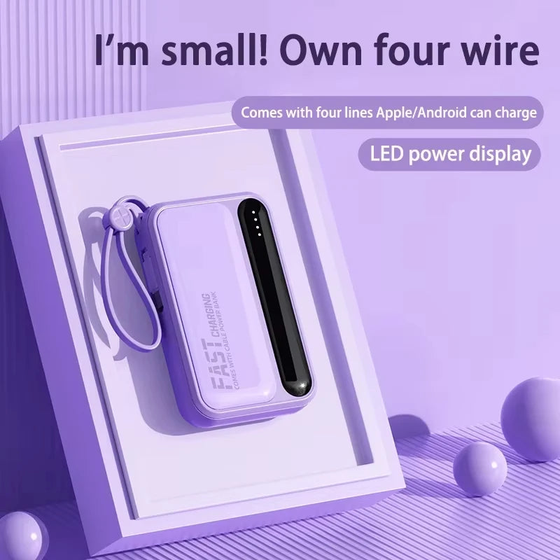 Oneplus Built in Cables Power Bank 4 In1 50000mAh Large Capacity Intelligent Digital Display Light Portable Battery for Iphone