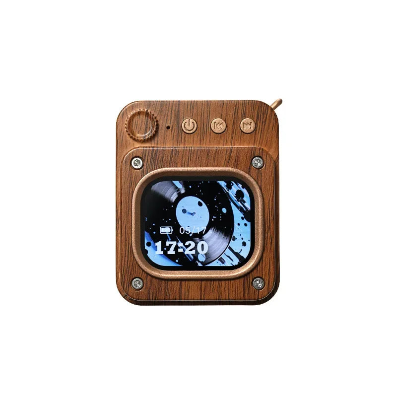 Vintage Bluetooth Speaker Multi-functional Smart Mini Speakers Outdoor Portable Soundbox Touchscreen Pocket Audio with TF Card