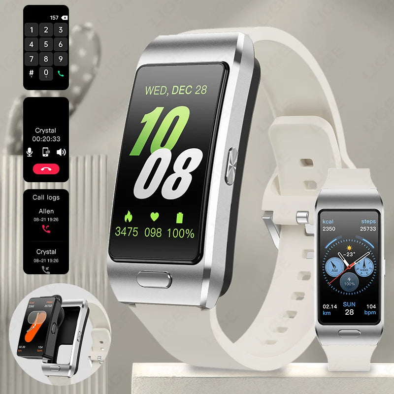 LIGE 2 In 1 TWS Headset Smart Watch 1.57" Men Women GPS Sports Fitness ECG Heart Rate Watches Bluetooth Call Music Smartwatch