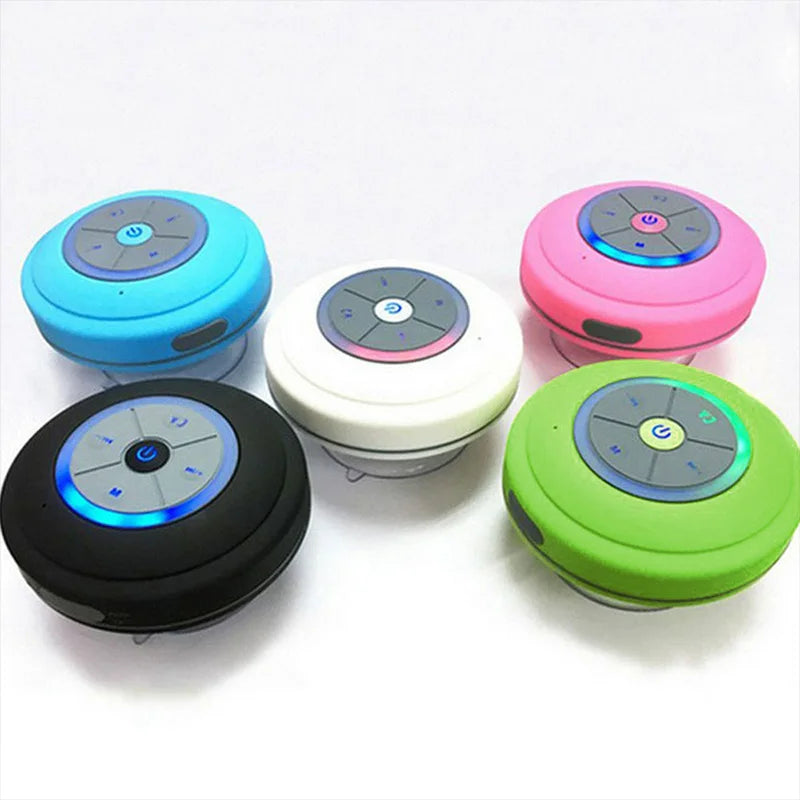 JBJW Q9 Waterproof Bathroom Wireless Speaker Large Suction Cup Bluetooth TF/USB LED Light Portable High Fidelity Mini Subwoofer