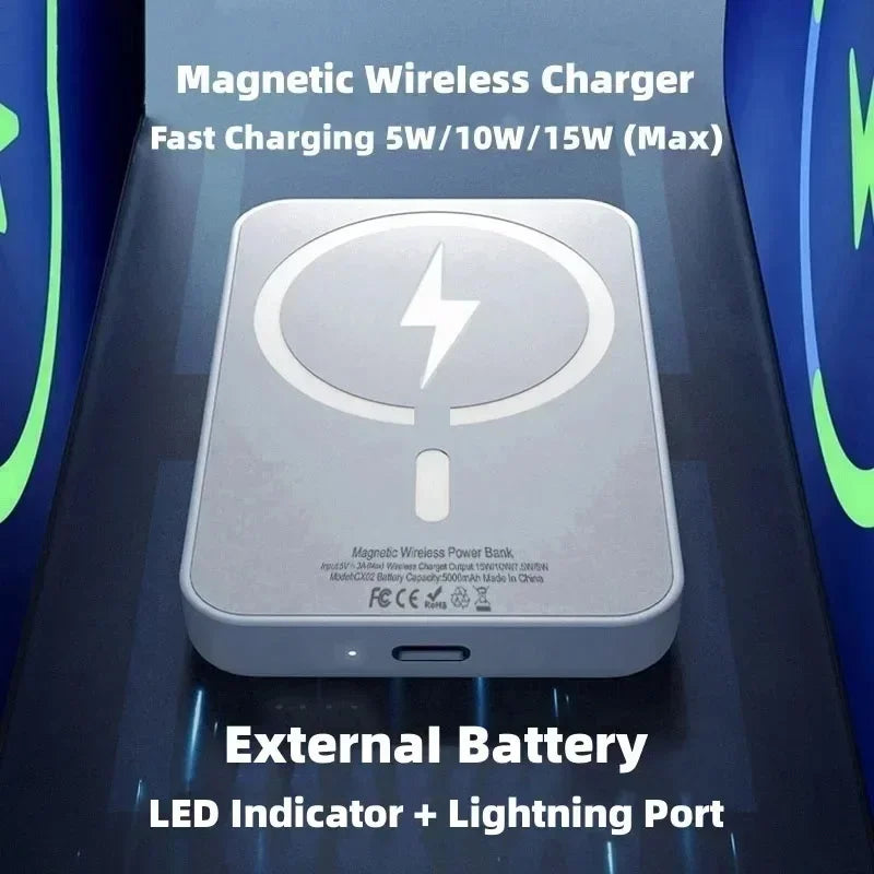 New Magnetic Wireless Portable Power Bank Magsafe External Battery Charger Cases Fast Charging for iPhone Series Samsung Xiaomi