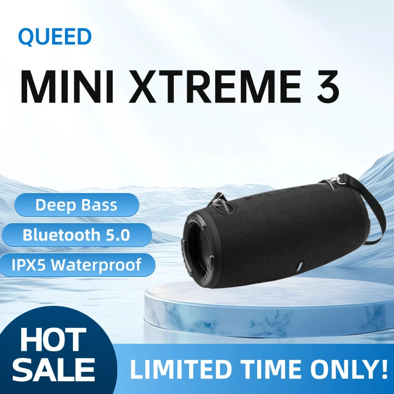 QUEED Wireless Mini Xtreme 3 Bluetooth Speaker Portable Waterproof Outdoor Stereo Sound System