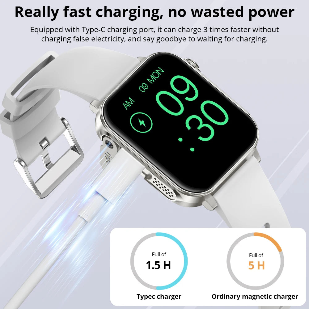 COLMI P80 Type-c Smartwatch Men Women Health Manager Bluetooth Call IP67 Waterproof Flashlight Smart Watch For Xiaomi iOS Phone