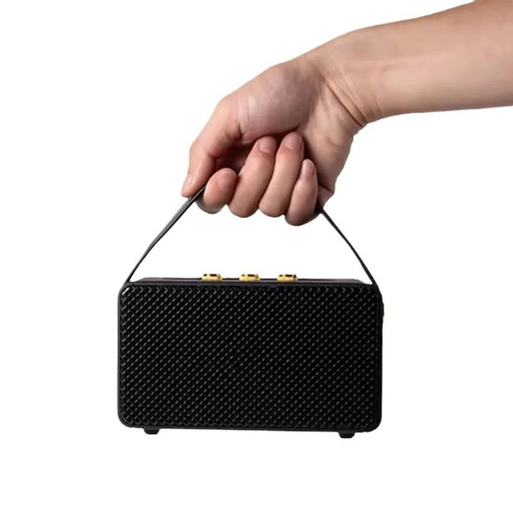 Professional Portable Wireless Speakers with Handle Grip TF FM Radio Bluetooth Speakers Vintage USB Stereo Speaker