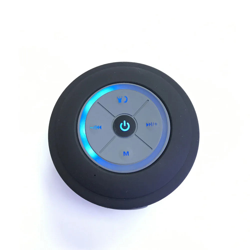 JBJW Q9 Waterproof Bathroom Wireless Speaker Large Suction Cup Bluetooth TF/USB LED Light Portable High Fidelity Mini Subwoofer