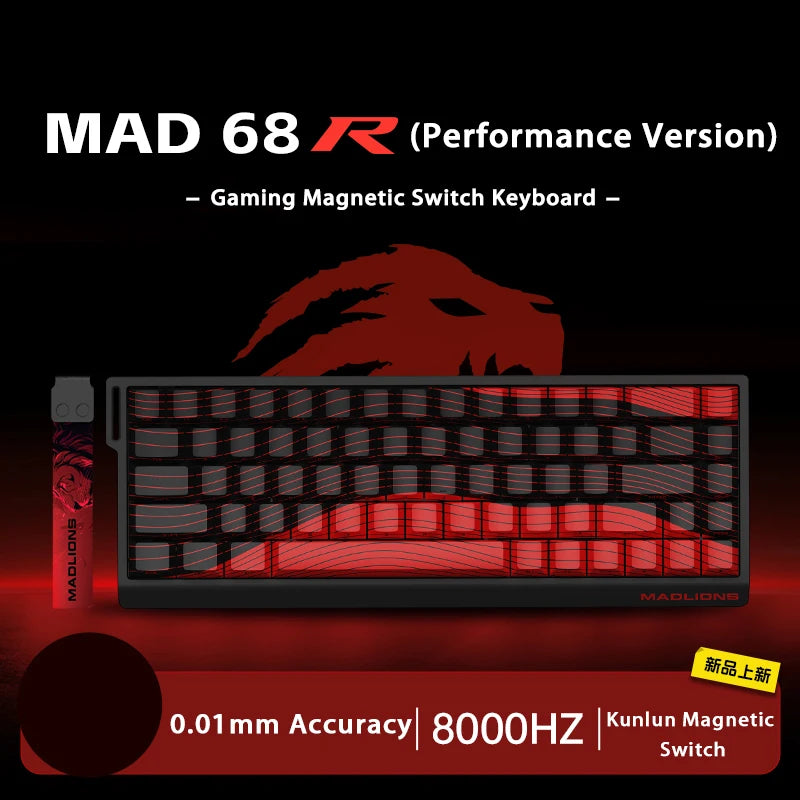 MADLIONS MAD 60/68 HE Mechanical Keyboard Magnetic Switch Rapid Trigger 8K RGB Gaming Keyboard Valorant Gamer PC Accessories
