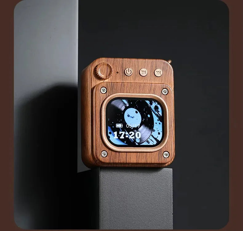 Vintage Bluetooth Speaker Multi-functional Smart Mini Speakers Outdoor Portable Soundbox Touchscreen Pocket Audio with TF Card