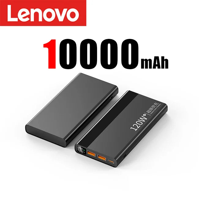 Lenovo New 120W  Fast Charge Powerbank 50000mAh High Capacity Power Bank Portable Battery Charger For iPhone Samsung Huawei