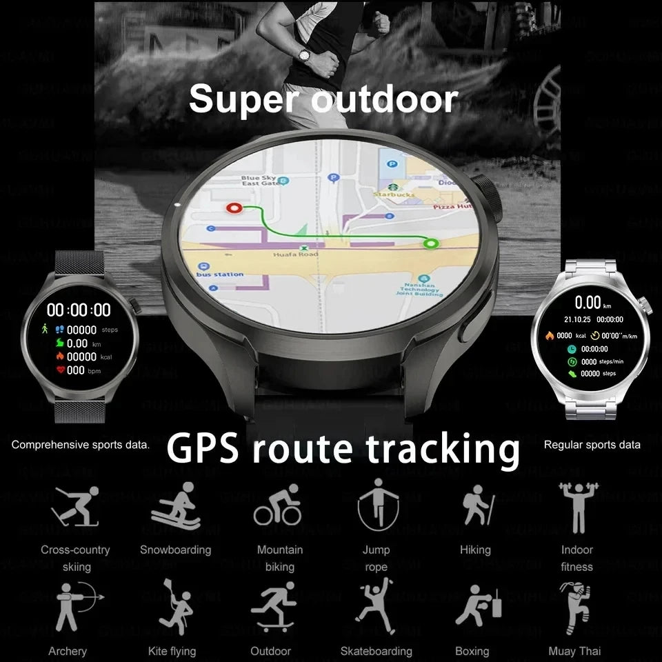 For HUAWEI GPS Outdoor fitness NFC Smart Watch Men 1.85 Inch AMOLED Screen  Bluetooth Call IP67 Waterproof Man SmartWatches 2025