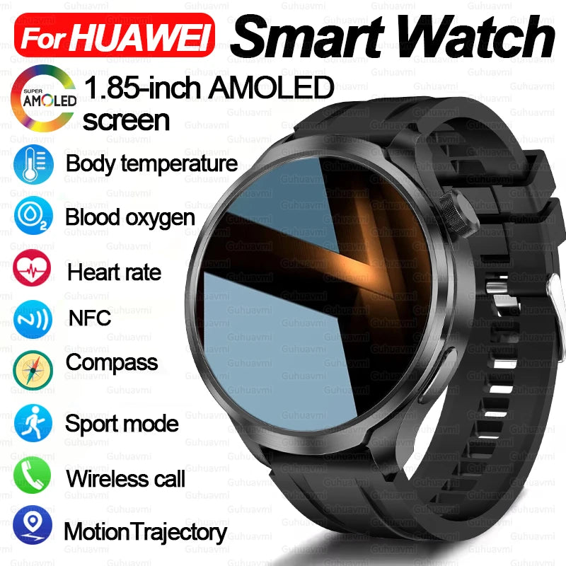 For HUAWEI GPS Outdoor fitness NFC Smart Watch Men 1.85 Inch AMOLED Screen  Bluetooth Call IP67 Waterproof Man SmartWatches 2025