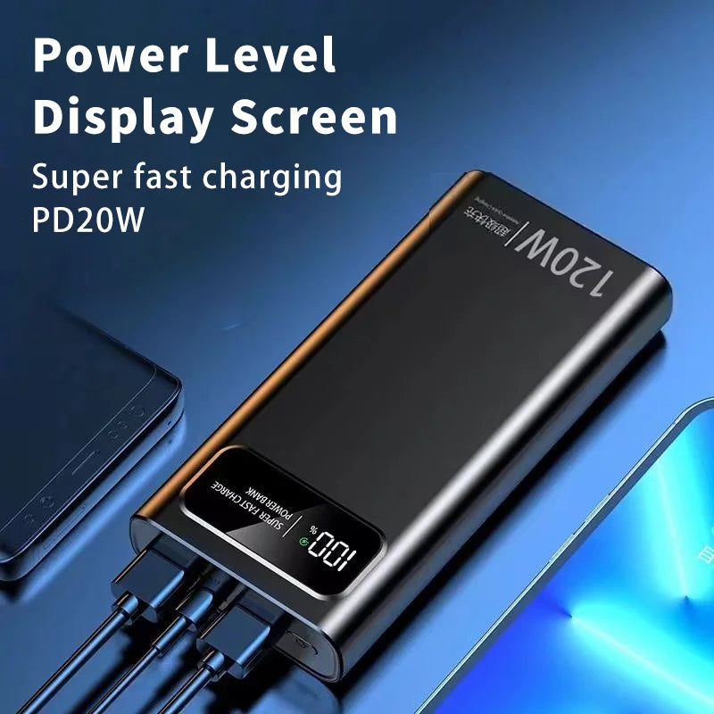 Xiaomi 120W 200000mAh Power Bank Super Fast Charging Battery High Capacity Digital Display Power Bank For iPhone Samsung Huawei