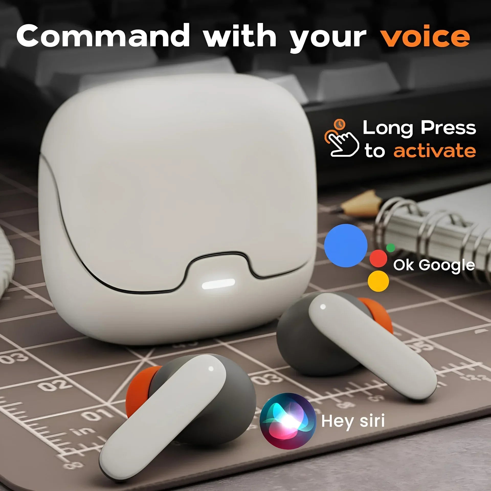 TWS Wireless Bluetooth Earphones Bluetooth 5.4 Ultra-low Latency Dual Microphone ENC Noise Cancelling in Ear Bluetooth Earphones