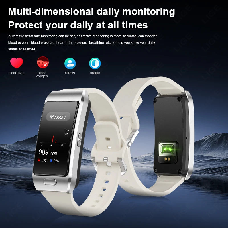 LIGE 2 In 1 TWS Headset Smart Watch 1.57" Men Women GPS Sports Fitness ECG Heart Rate Watches Bluetooth Call Music Smartwatch