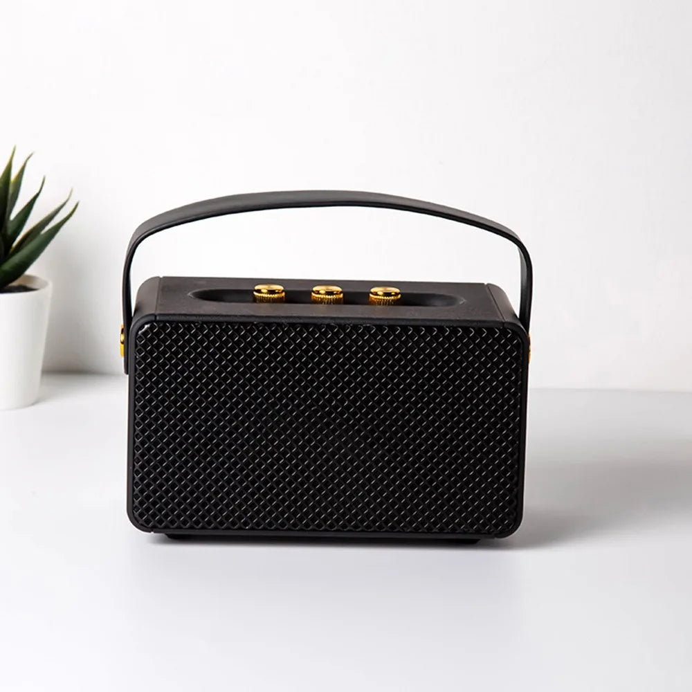 Professional Portable Wireless Speakers with Handle Grip TF FM Radio Bluetooth Speakers Vintage USB Stereo Speaker