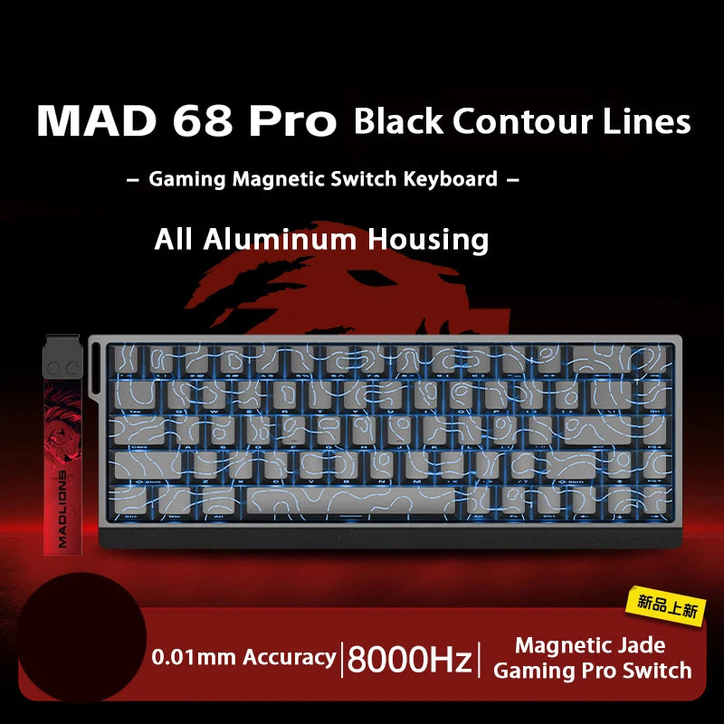 MADLIONS MAD 60/68 HE Mechanical Keyboard Magnetic Switch Rapid Trigger 8K RGB Gaming Keyboard Valorant Gamer PC Accessories
