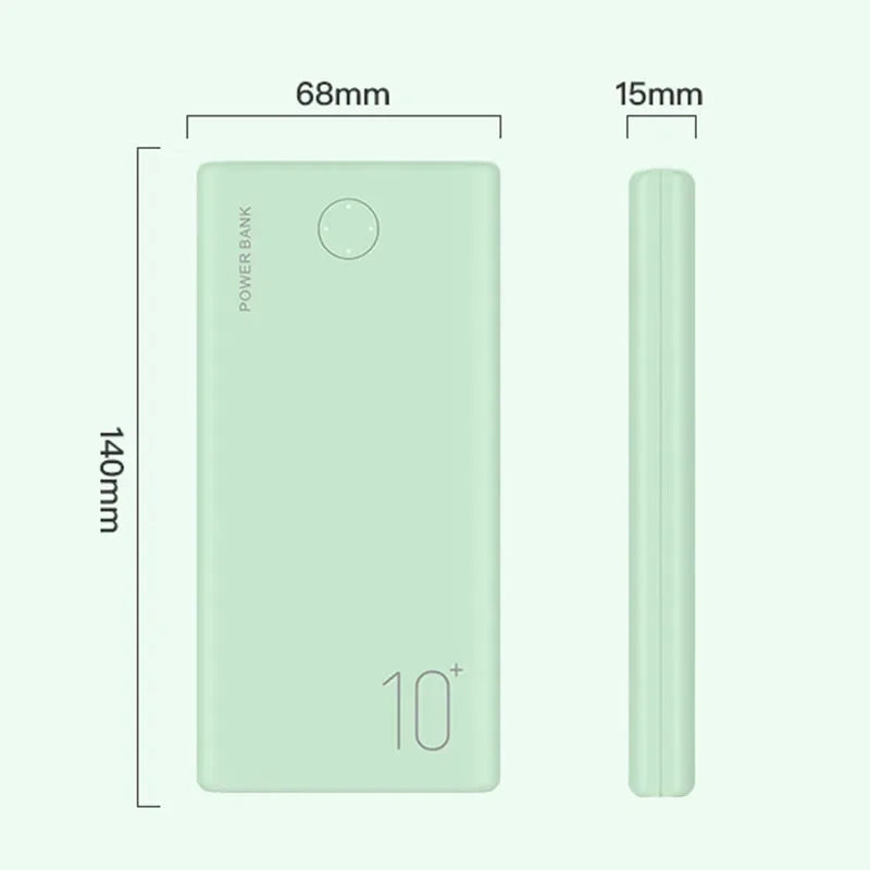 10000mAh Power Bank Ultra-thin Portable Charger For iPhone 14 13 12 8 Xiaomi Samsung Huawei External Battery 10000 mAh PowerBank