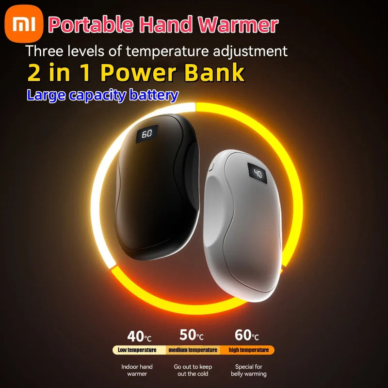 Xiaomi 50000mAh Portable Hand Warmer Power Bank With Capacity Digital Display Fast Heating Double Sided Warmth Warming Supplies