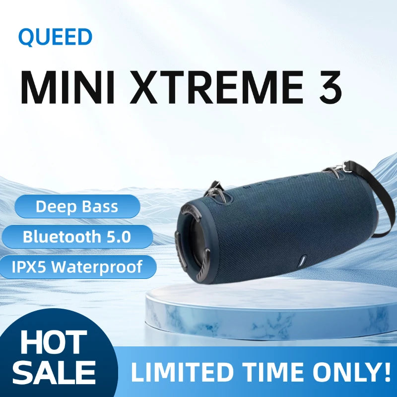 QUEED Wireless Mini Xtreme 3 Bluetooth Speaker Portable Waterproof Outdoor Stereo Sound System
