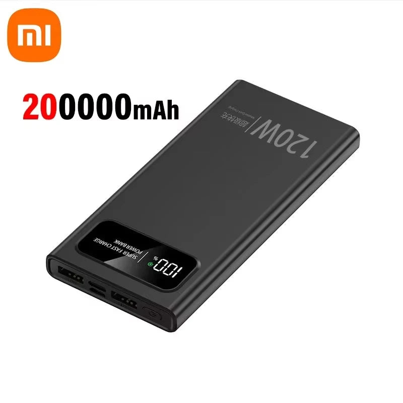 Xiaomi 120W 200000mAh Power Bank Super Fast Charging Battery High Capacity Digital Display Power Bank For iPhone Samsung Huawei