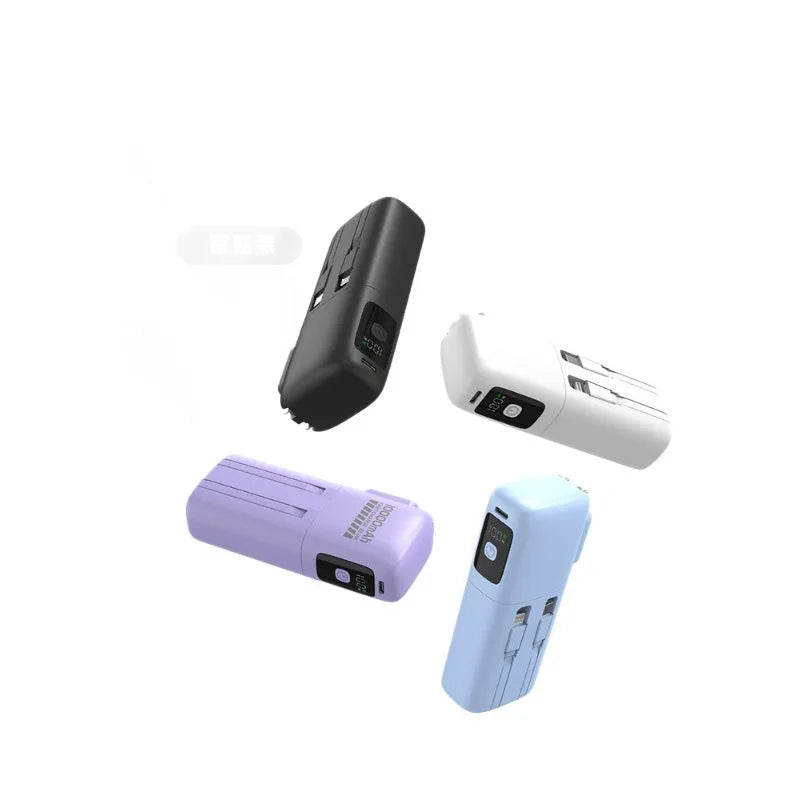 Ultra Thin 22.5W Super Fast Charging Power Bank With Built-in Cables AC Charger 10000mah Portable Charger For iphone 16 Samsung