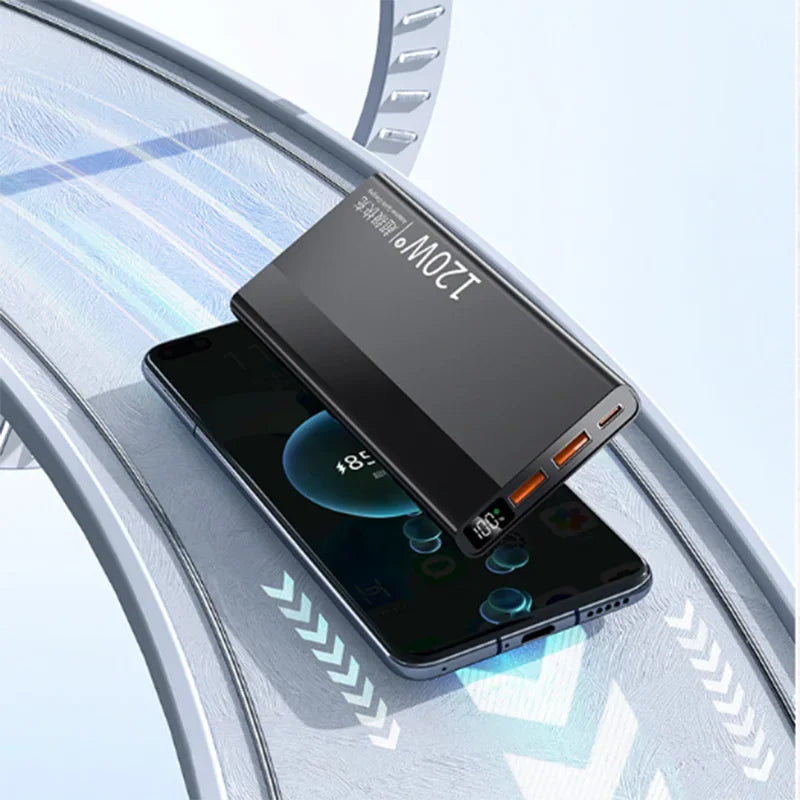 Lenovo New 120W  Fast Charge Powerbank 50000mAh High Capacity Power Bank Portable Battery Charger For iPhone Samsung Huawei