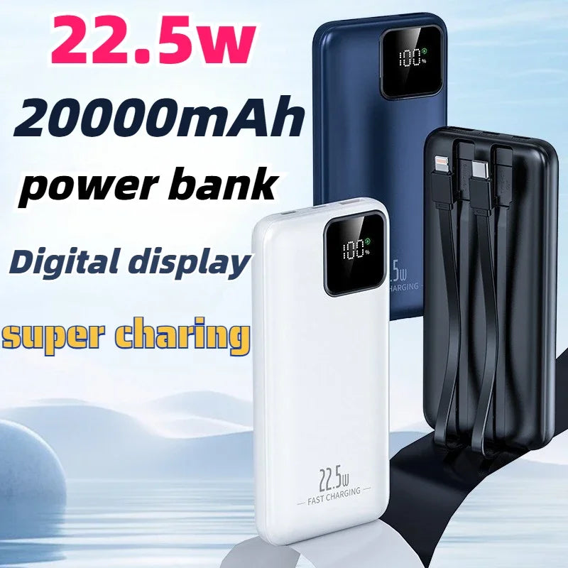 New 20000mAh Power Bank Portable External Battery 22.5W Fast Charging Portable Charger for IPhone Xiaomi Redmi Poco Powerbank