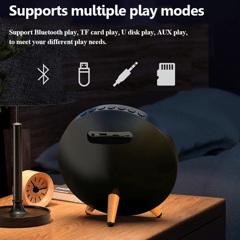 Portable Clock Bluetooth Speaker RGB Ambient Light Subwoofer Wireless Handsfree Call Music Player Support Alarm Clock USB TF AUX